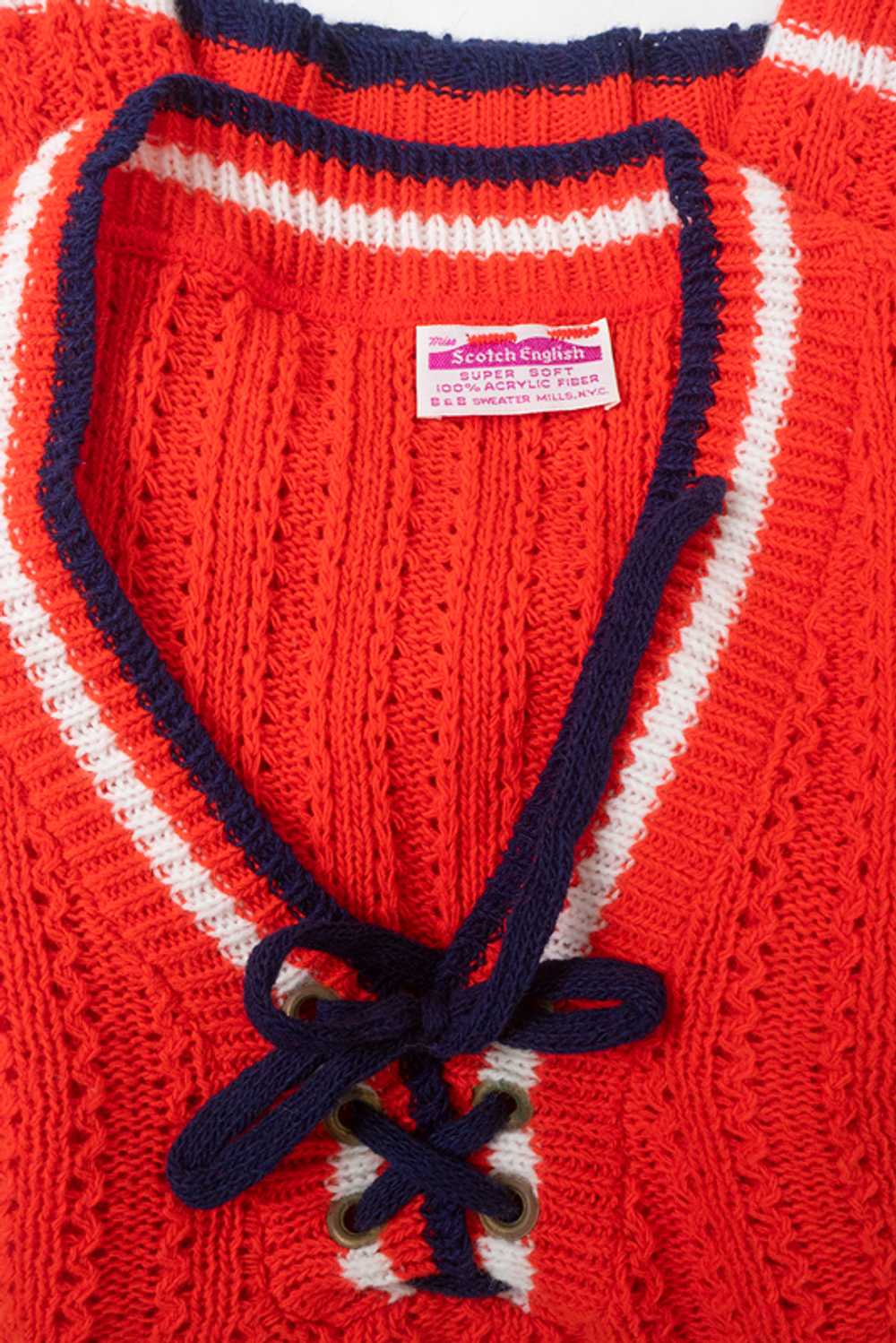 Sixties Laced Front Sweater NOS! - image 3