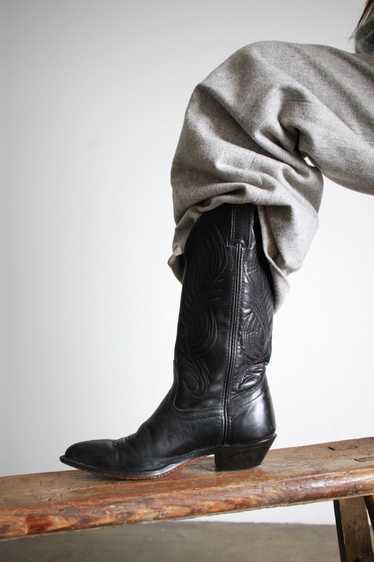 1980s Black Leather Western Cowboy Boots | 6.5 - image 1