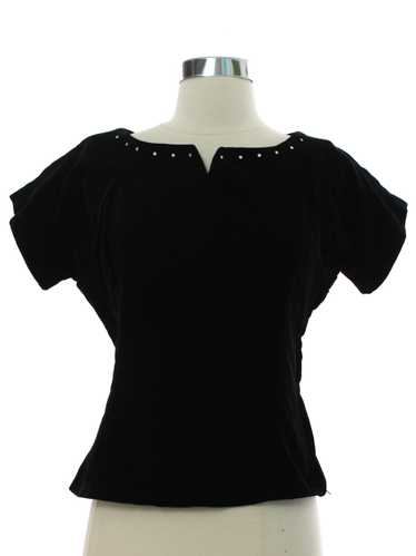 1960's Womens Velvet Cocktail Shirt - image 1