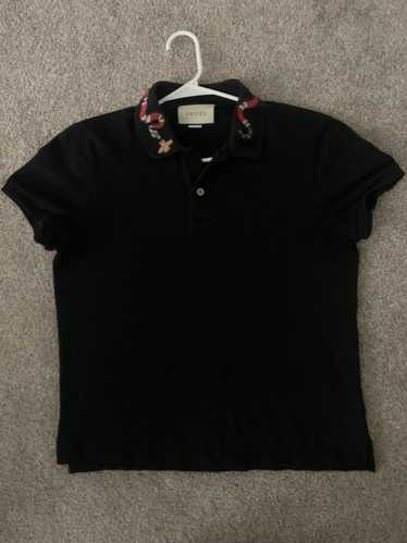 Gucci Gucci Polo Snake and Bee Embroidered Collar