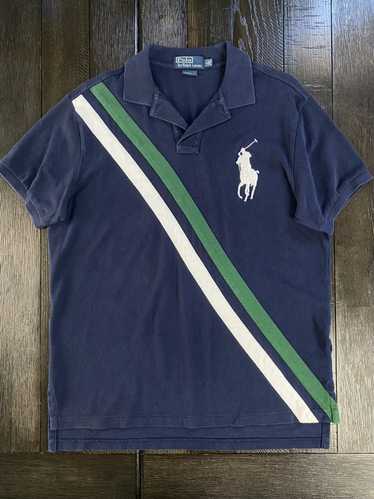 Vintage Ralph Lauren blue short sleeve polo with big yellow logo sz 3XB