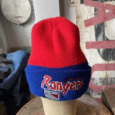 New York Rangers White Throwback Knit Reebok Beanie Pom