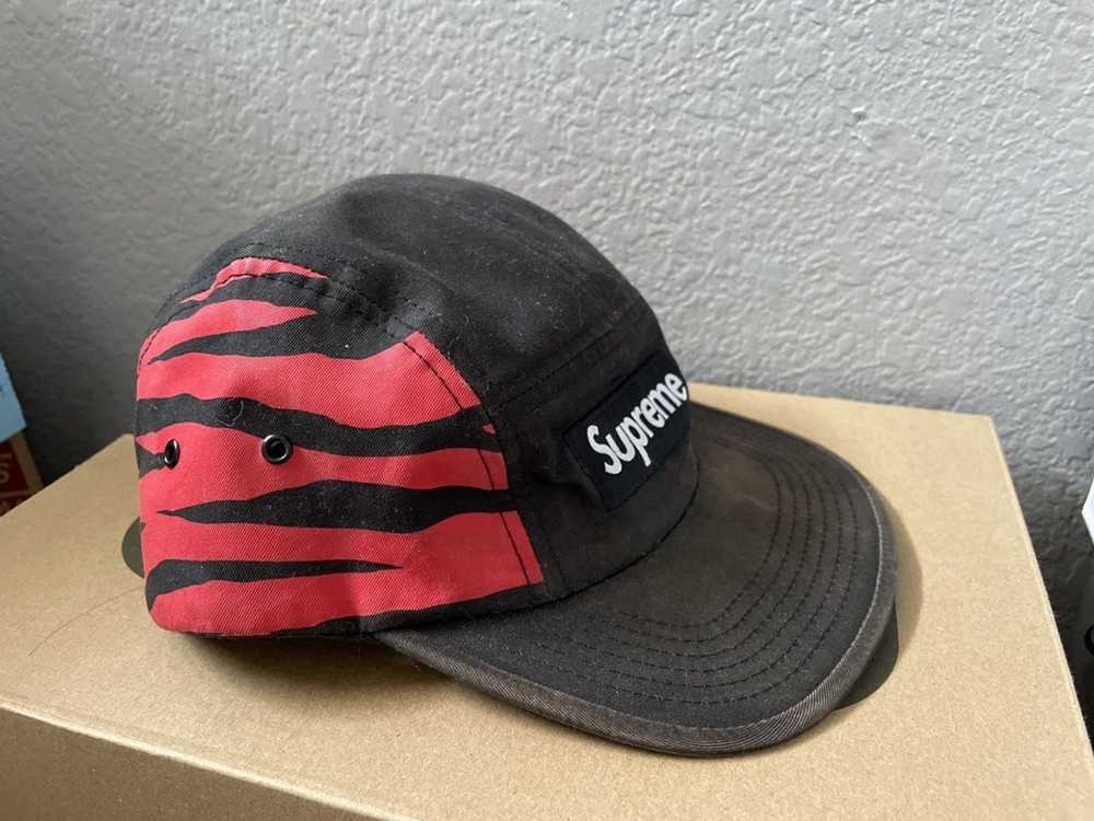Supreme Supreme Red Zebra Camo Camp Hat - image 1