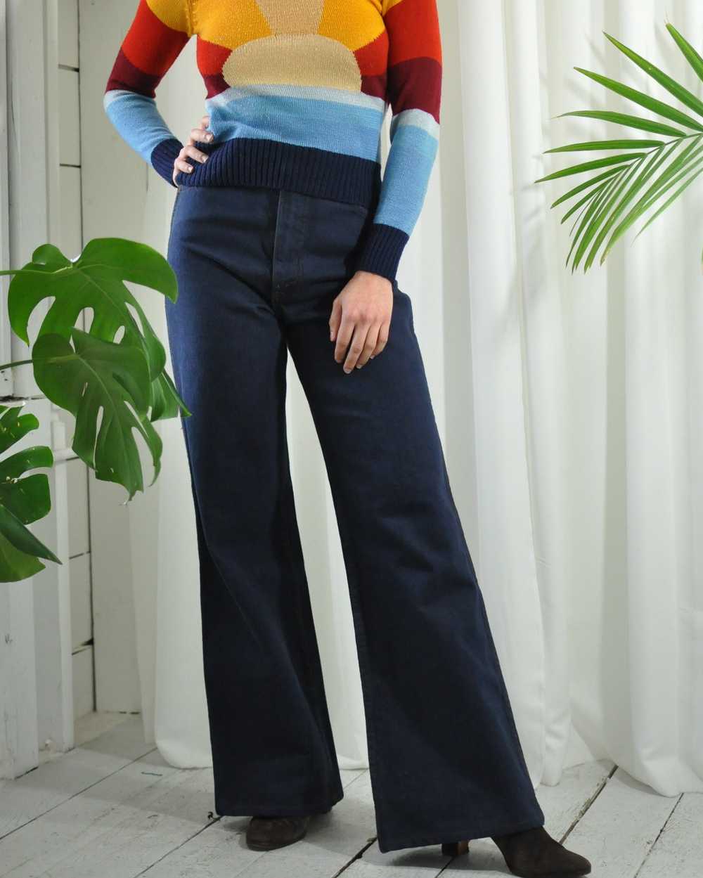 70s High Waist Bellbottom Jeans - image 1