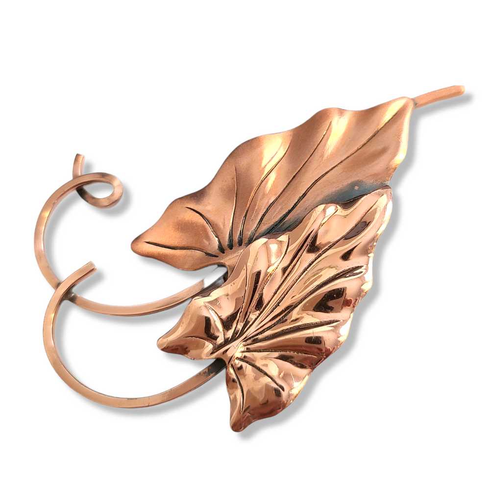 Renoir 'Hawaii' Copper Arrowhead Leaf Brooch and … - image 5