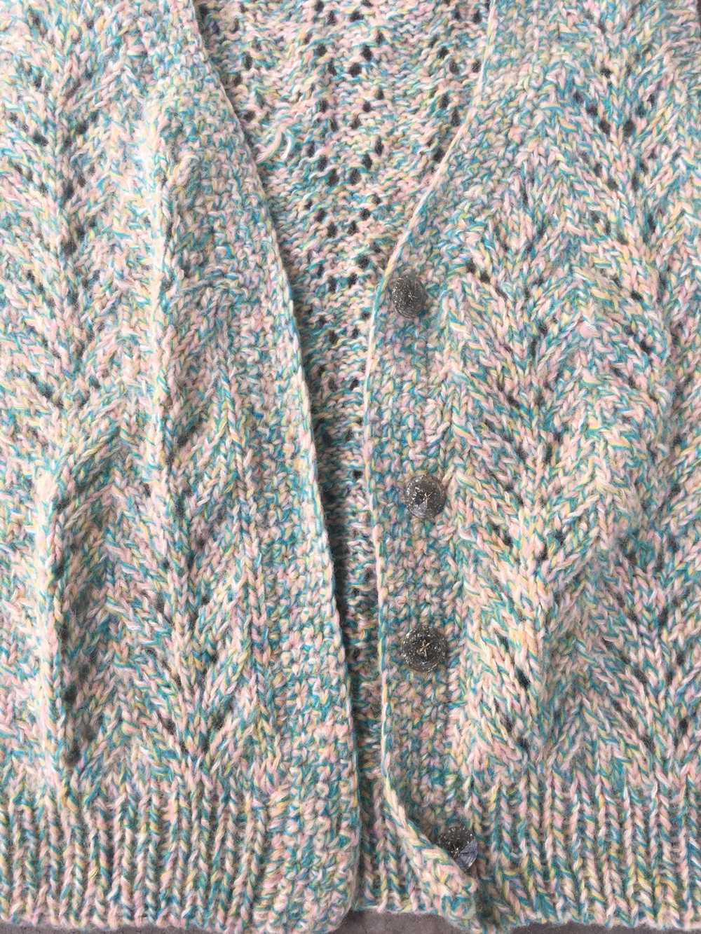 Coloured Cable Knit Sweater × Handknit × Japanese… - image 2