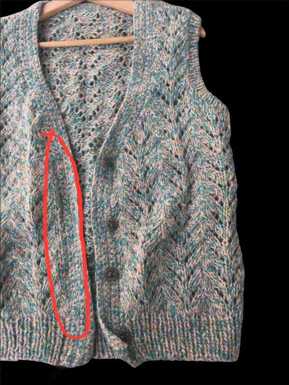 Coloured Cable Knit Sweater × Handknit × Japanese… - image 3