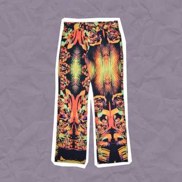 Black + White Psychedelic Pants, S