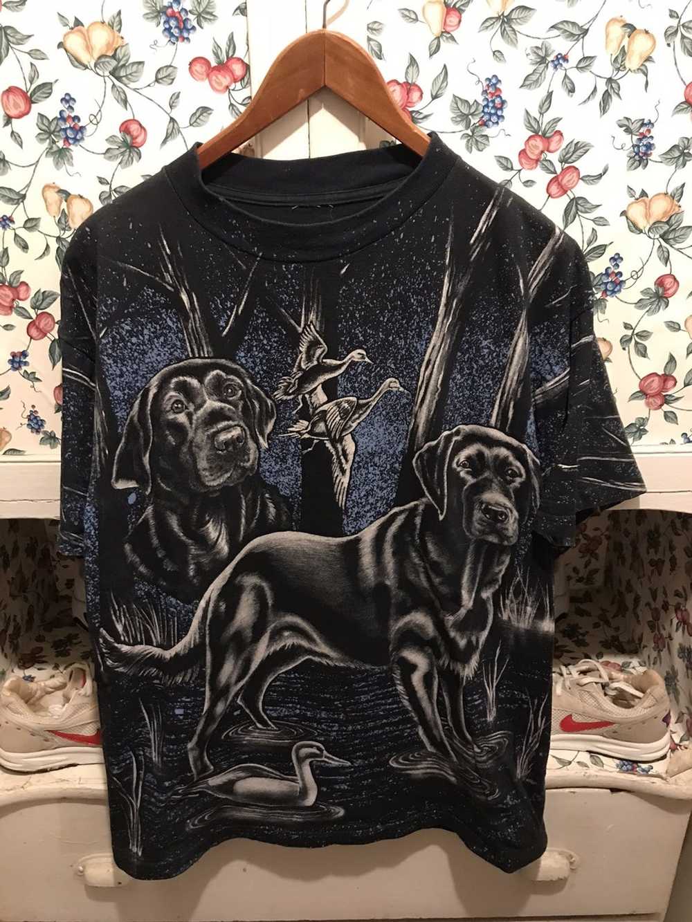 Vintage Vintage 90s Dog All Over Print T-shirt - image 1