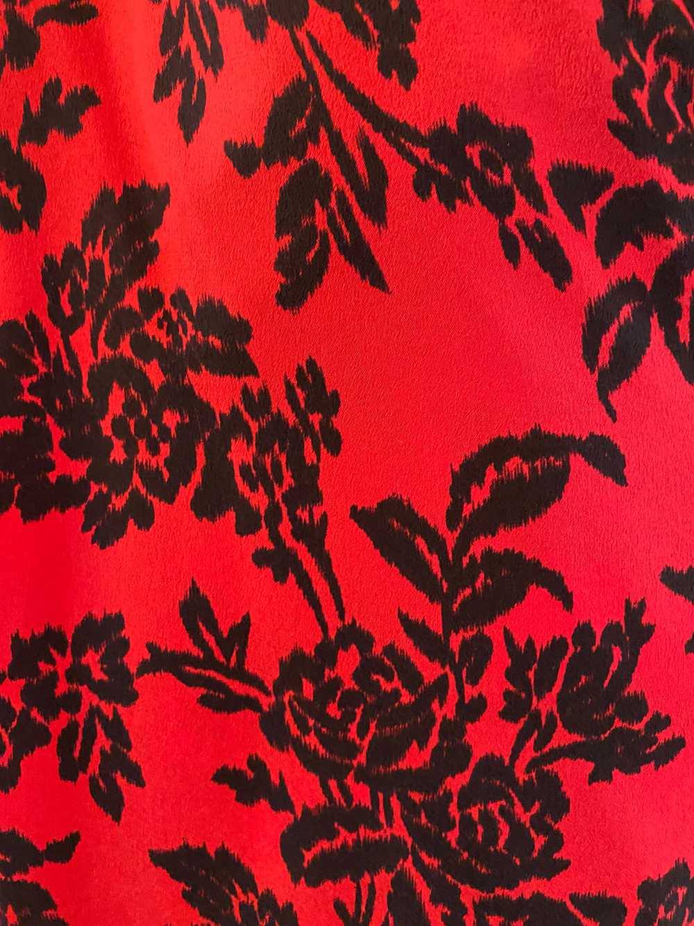 Christian Dior 80s Red and Black Silk Floral Wrap… - image 3