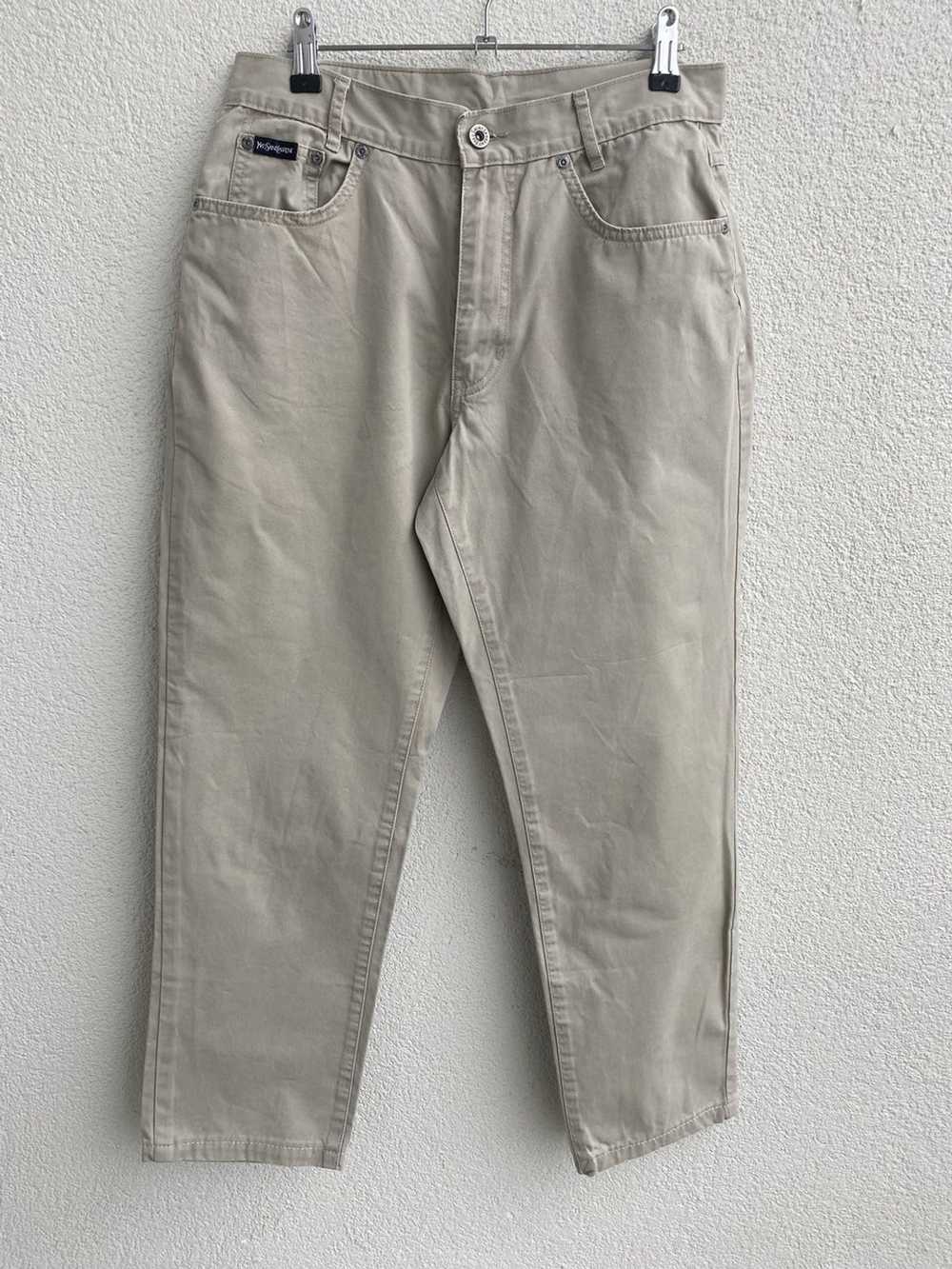 Yves Saint Laurent Beige YSL Cotton Jeans - image 3