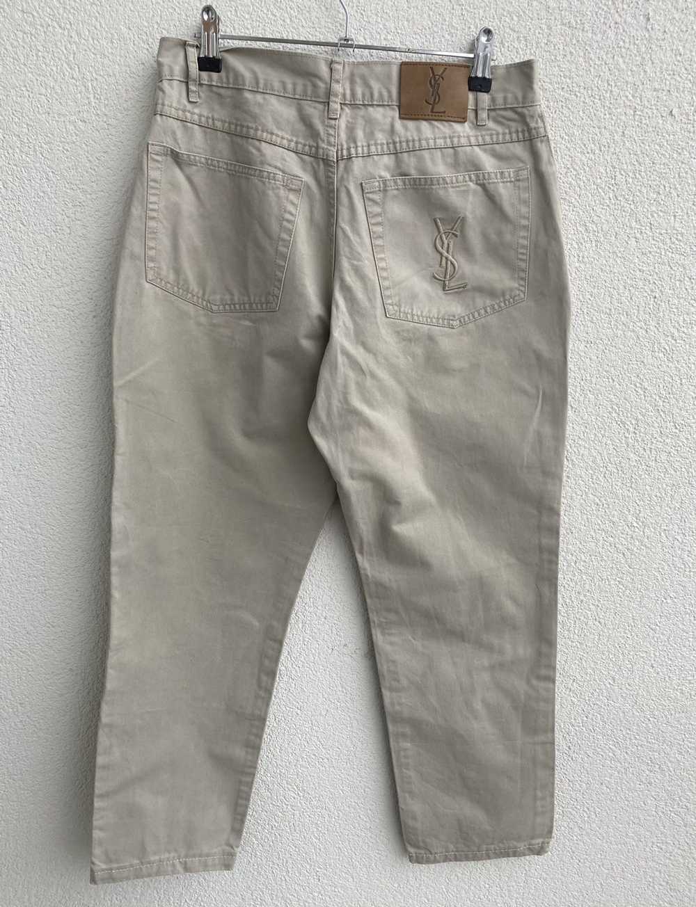 Yves Saint Laurent Beige YSL Cotton Jeans - image 5
