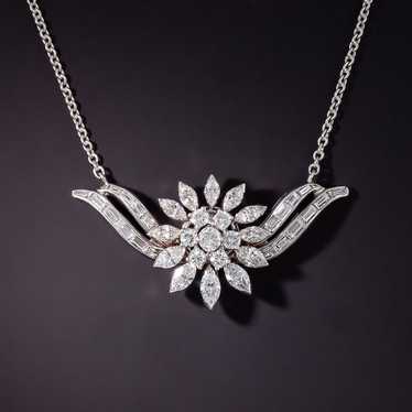 Mid-Century Diamond Cluster Necklace