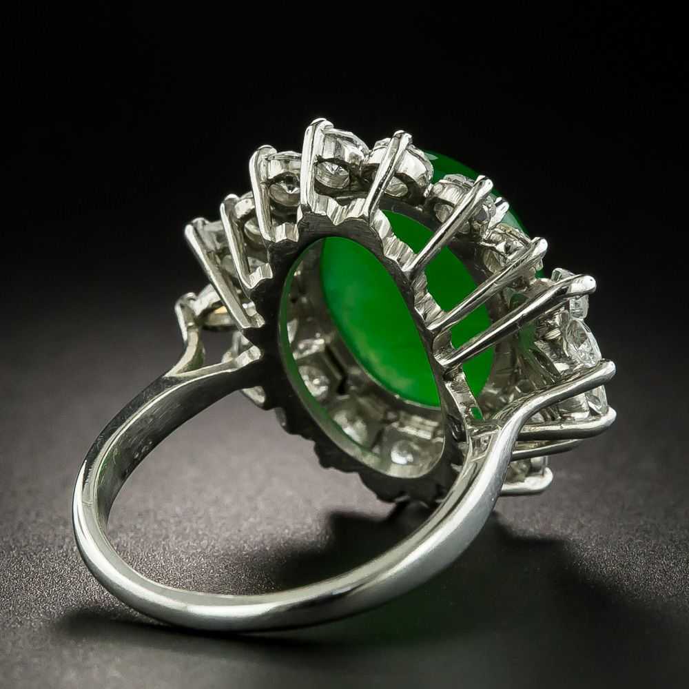 Fine Estate Jade and Diamond Ring - GIA - image 4