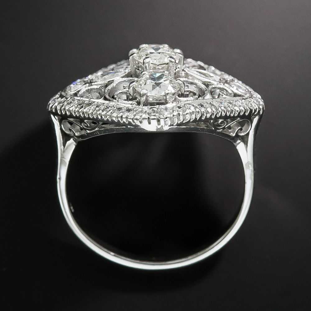 Edwardian Style Diamond Scroll Motif Dinner Ring - image 3