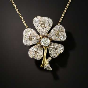 Victorian Diamond Flower Brooch/Pendant