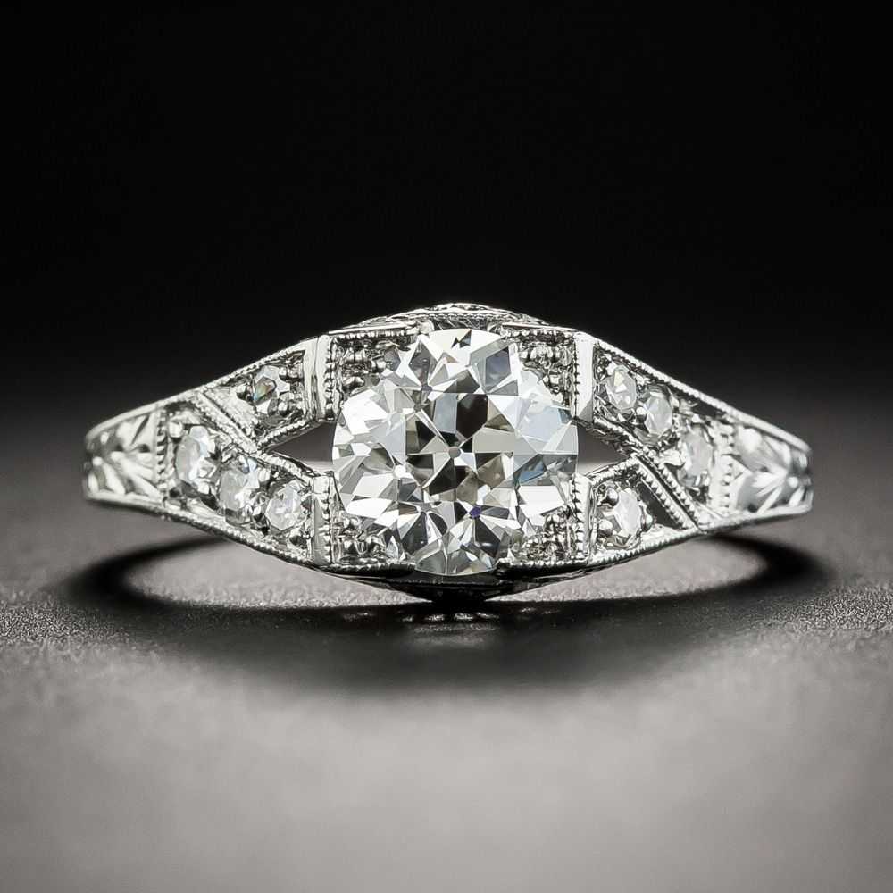 1.16 Carat Diamond Platinum Engagement Ring - GIA… - image 1