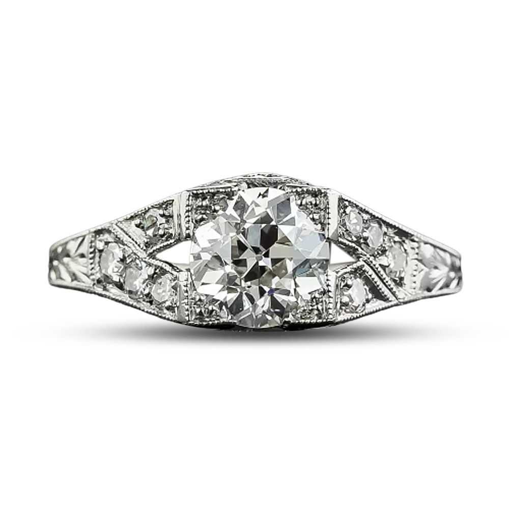 1.16 Carat Diamond Platinum Engagement Ring - GIA… - image 5