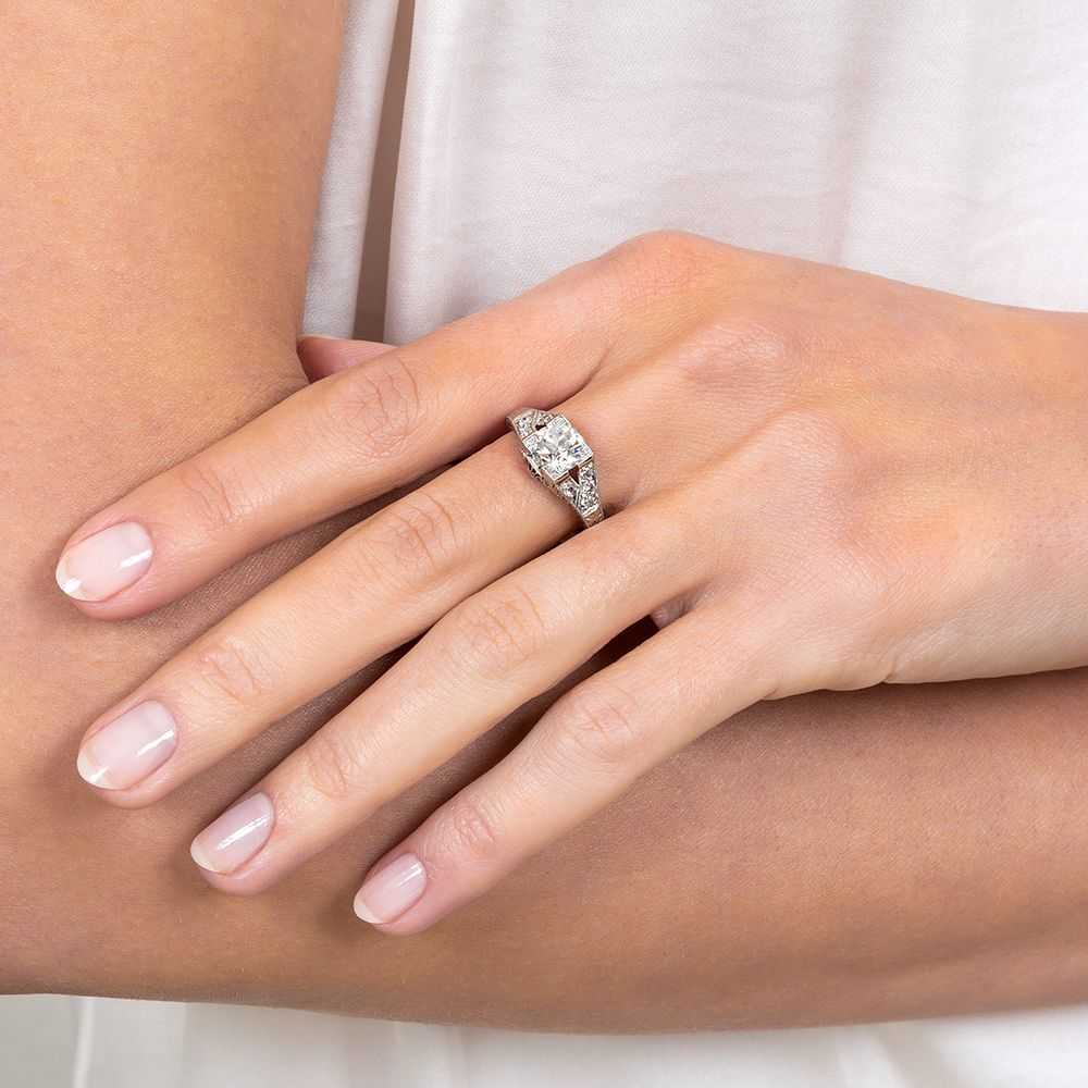 1.16 Carat Diamond Platinum Engagement Ring - GIA… - image 6
