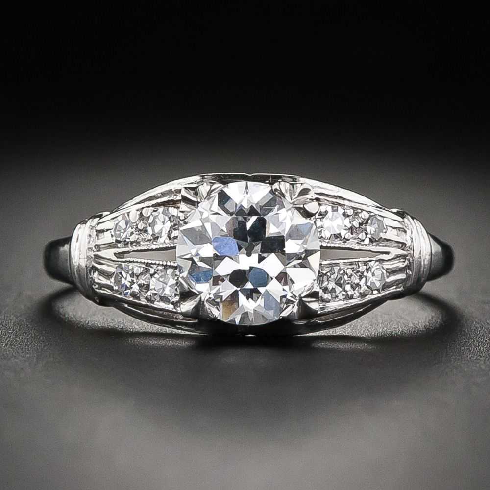 Art Deco 1.04 Carat Diamond Platinum Engagement R… - image 1