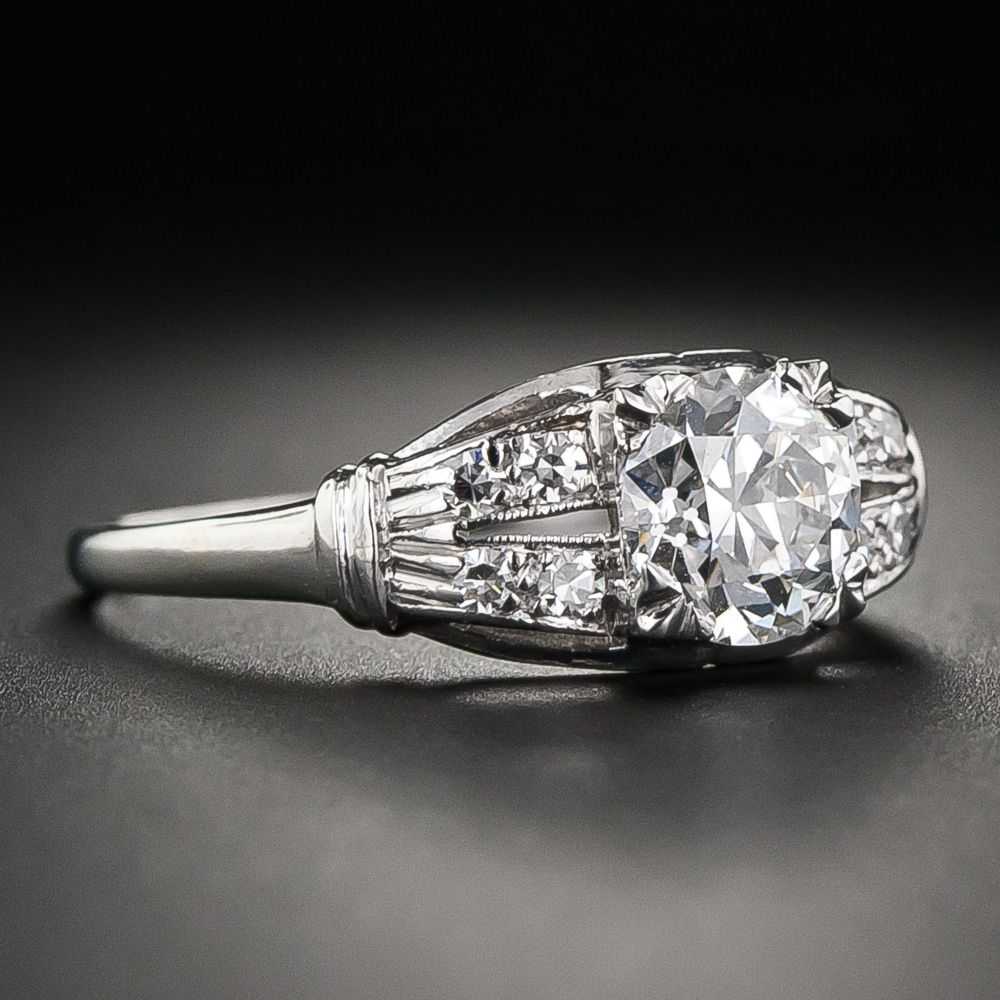 Art Deco 1.04 Carat Diamond Platinum Engagement R… - image 2