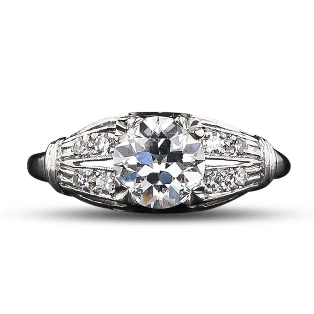 Art Deco 1.04 Carat Diamond Platinum Engagement R… - image 5