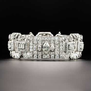 Wide Art Deco Diamond Bracelet