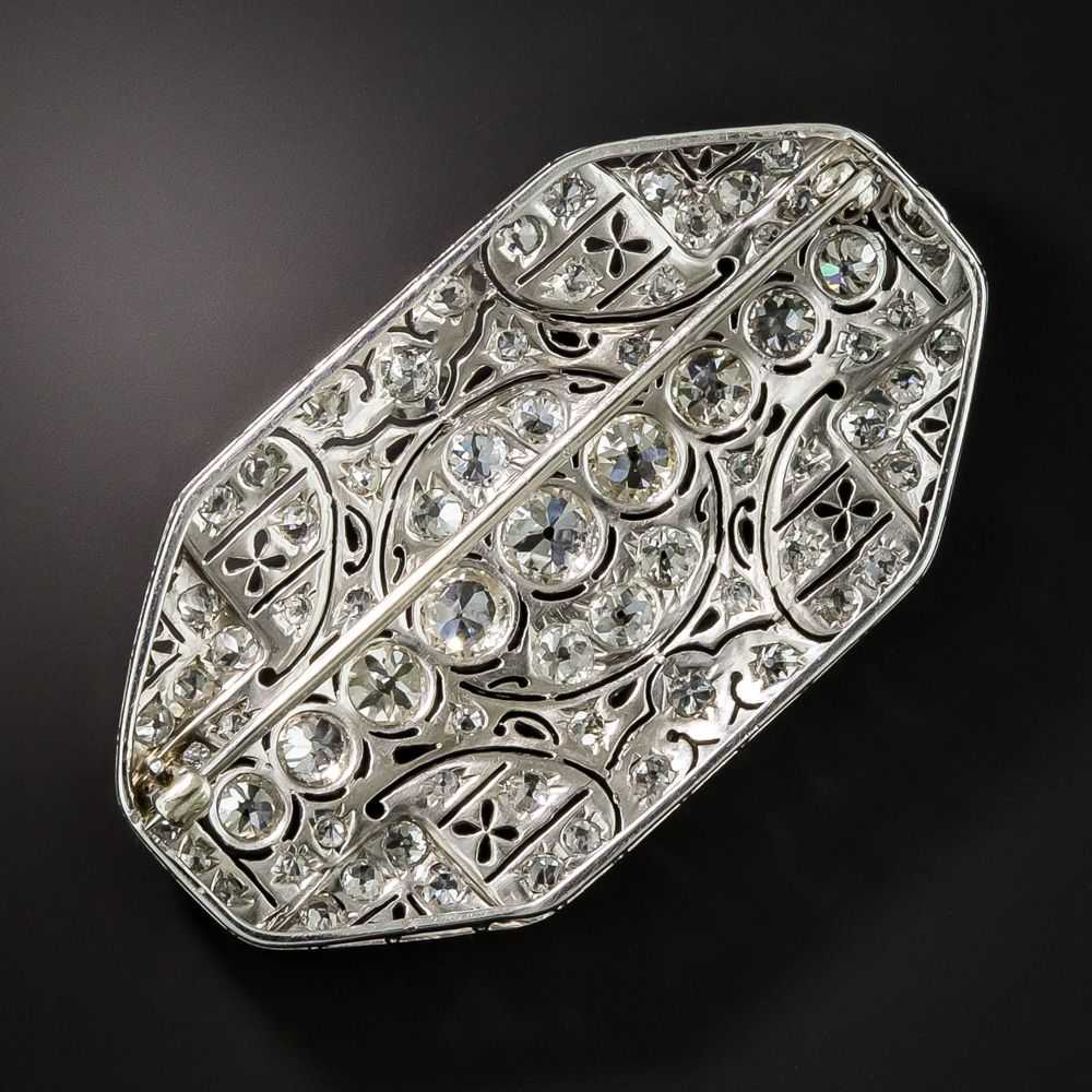 Art Deco Platinum Diamond Brooch - image 2