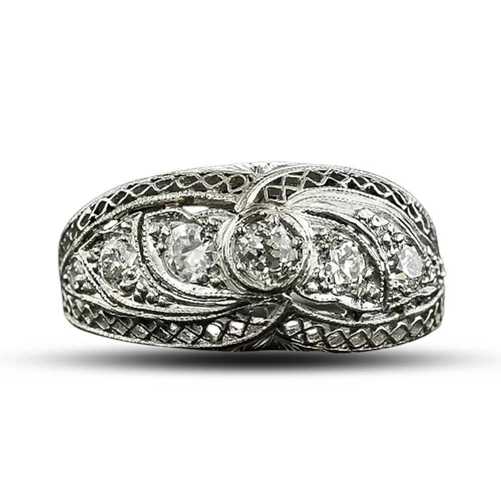 Edwardian Diamond Band Ring by Gorham - image 4