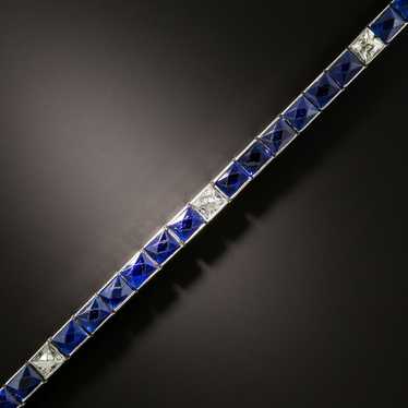 Oscar Heyman Art Deco No-Heat 9.75 Carat Sapphire… - image 1