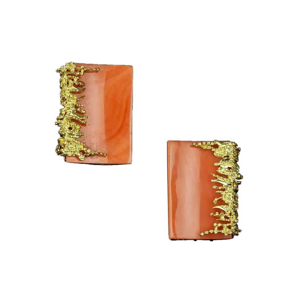 Brutalist Coral Earrings - image 3