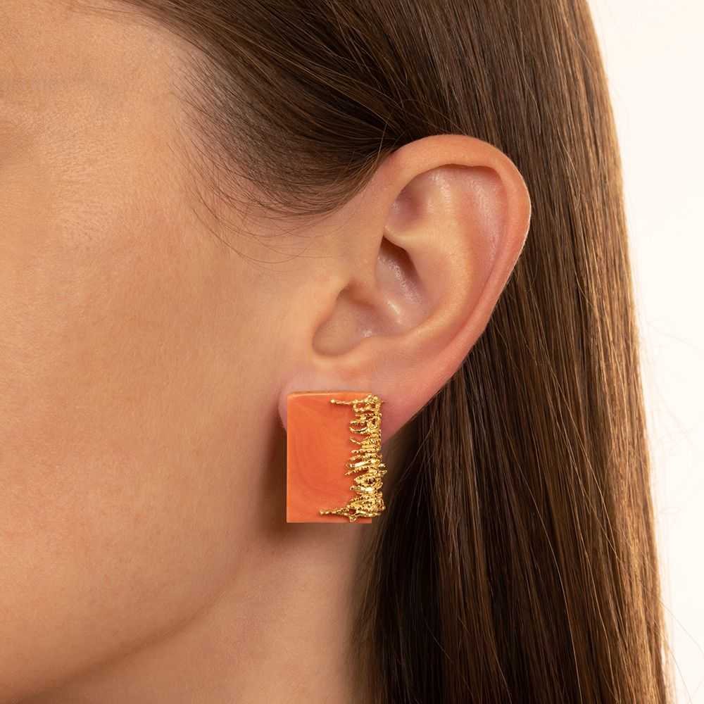 Brutalist Coral Earrings - image 4