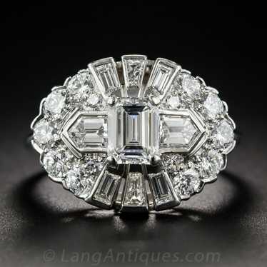 Mid-Century Platinum Diamond Ring - image 1