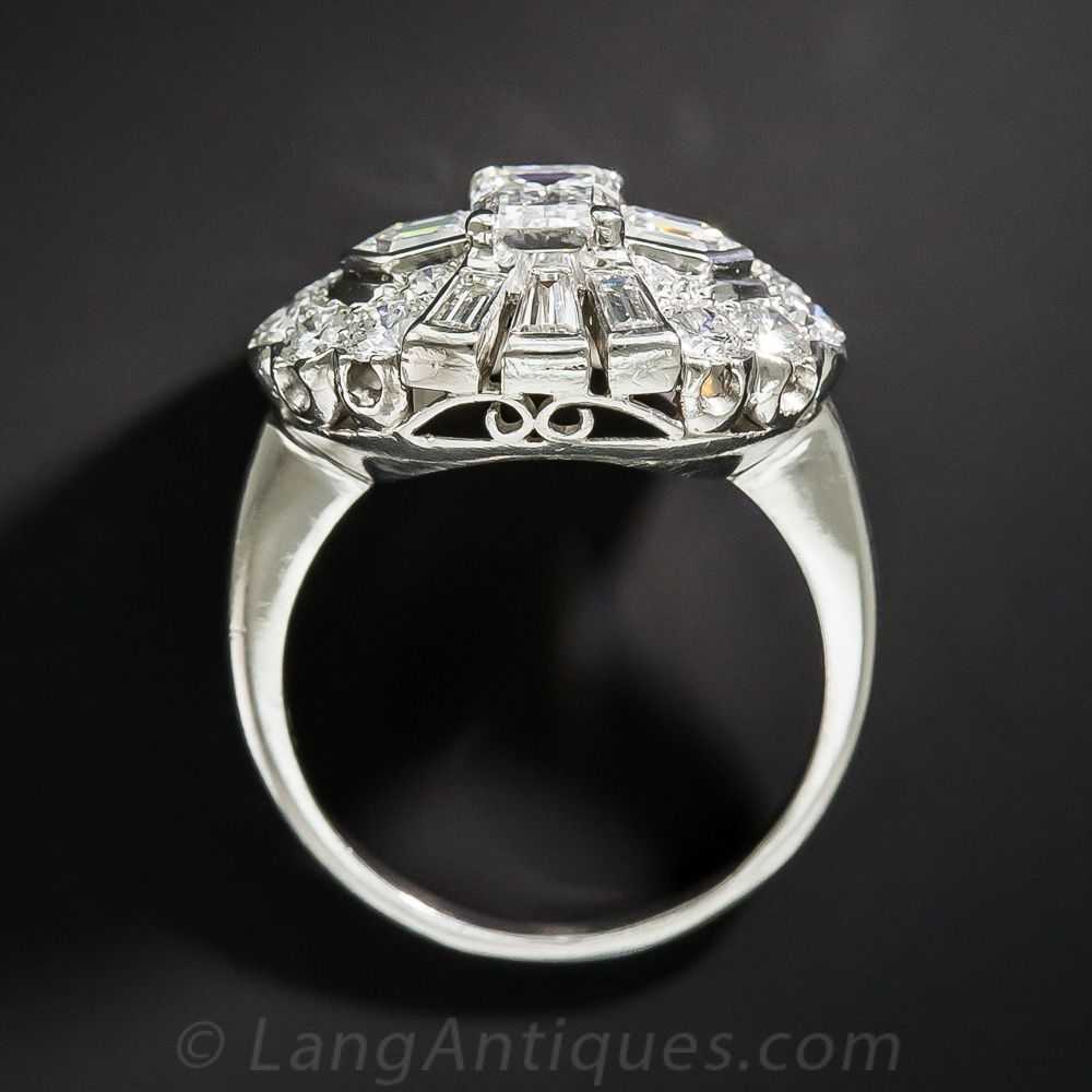 Mid-Century Platinum Diamond Ring - image 5