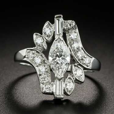 Vintage .76 Carat Marquise Diamond Dinner Ring - … - image 1
