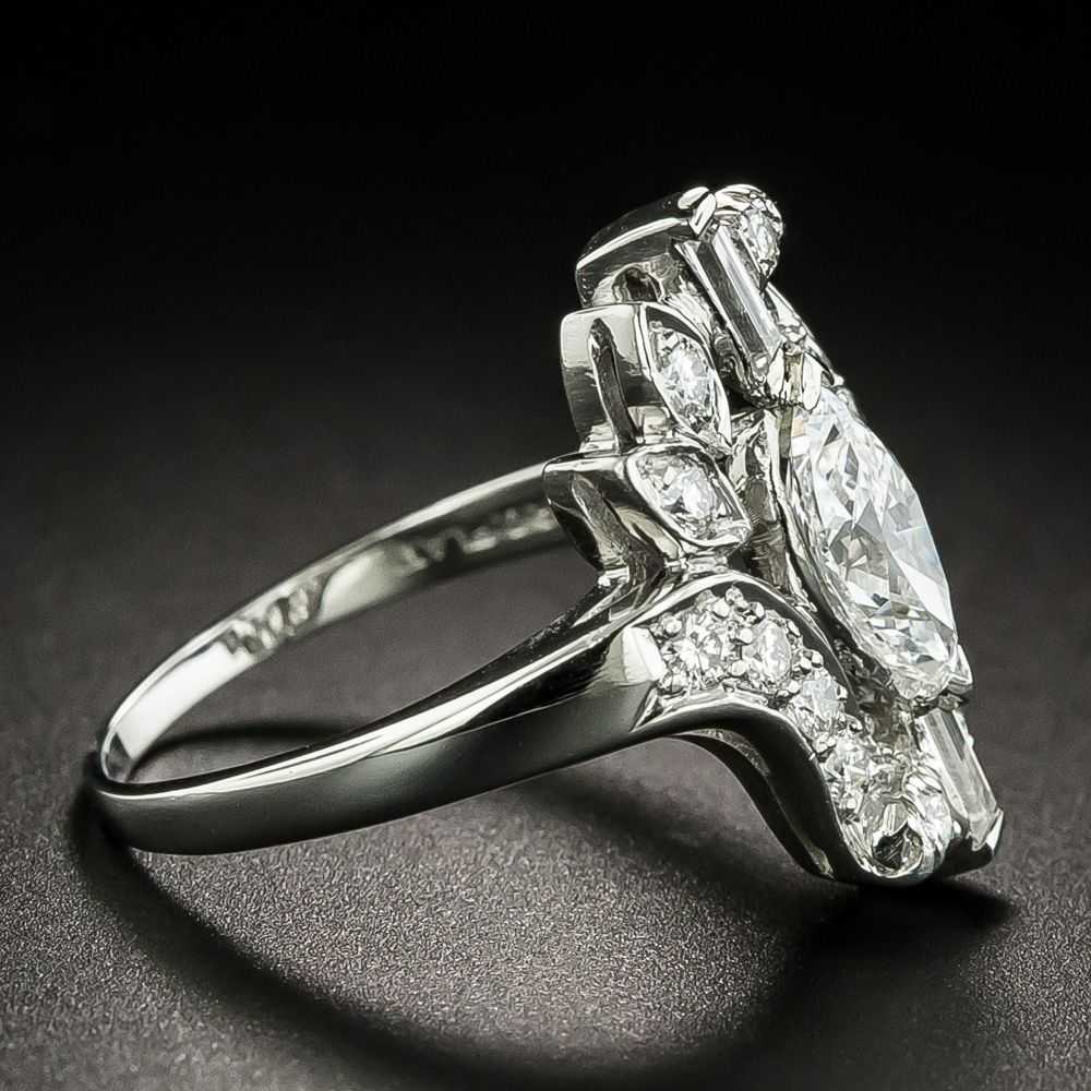 Vintage .76 Carat Marquise Diamond Dinner Ring - … - image 2