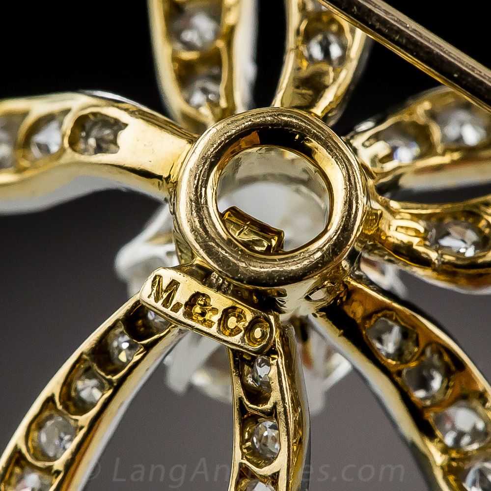 Marcus & Co. Edwardian Diamond Bow Brooch - image 6