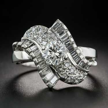 .87 Carat Mid-Century Platinum and Diamond Cockta… - image 1