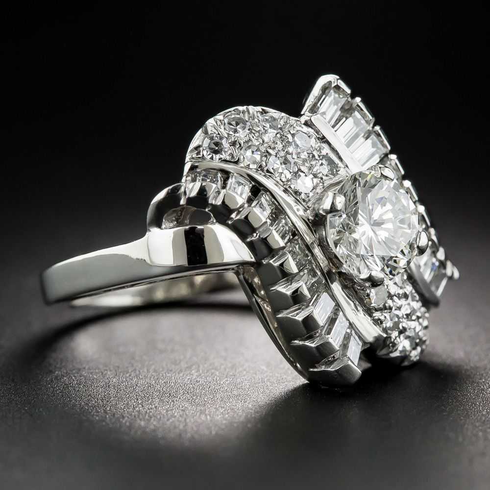 .87 Carat Mid-Century Platinum and Diamond Cockta… - image 2