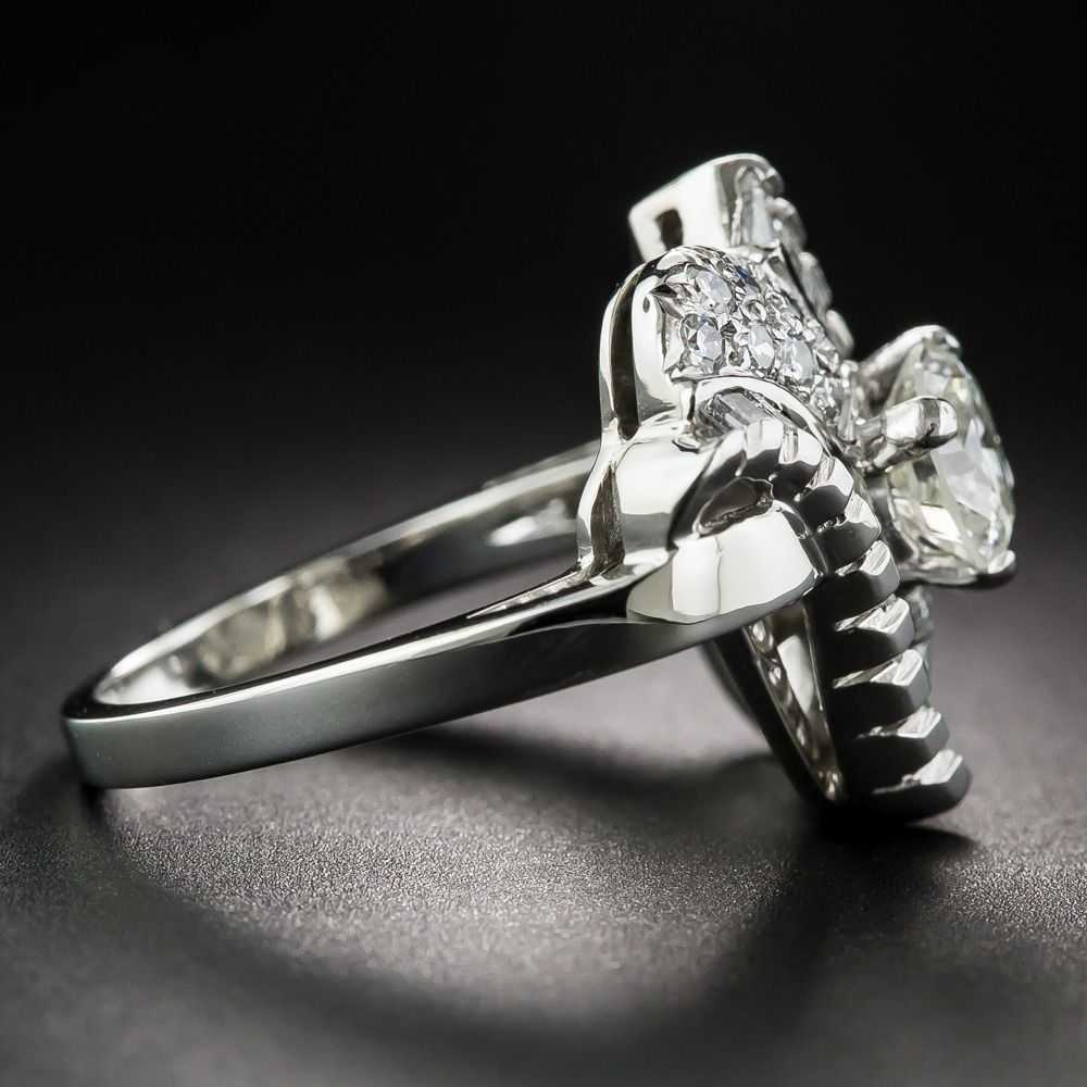 .87 Carat Mid-Century Platinum and Diamond Cockta… - image 3