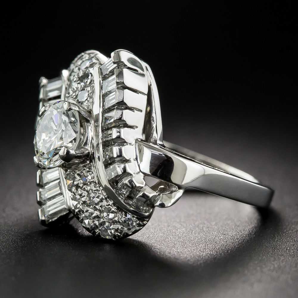 .87 Carat Mid-Century Platinum and Diamond Cockta… - image 4