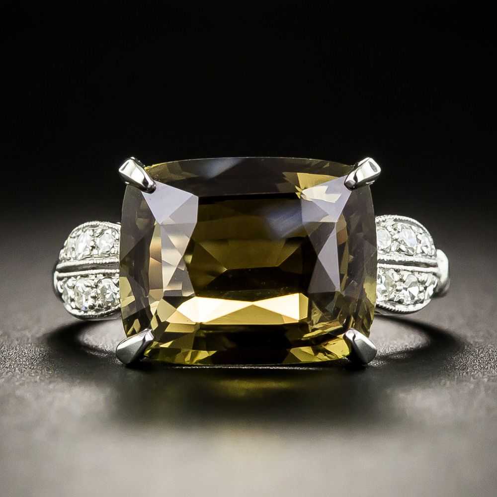 6.06 Carat Natural Alexandrite and Diamond Ring - image 2