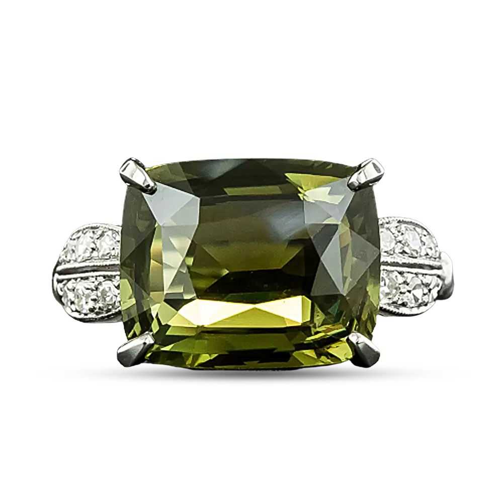 6.06 Carat Natural Alexandrite and Diamond Ring - image 5