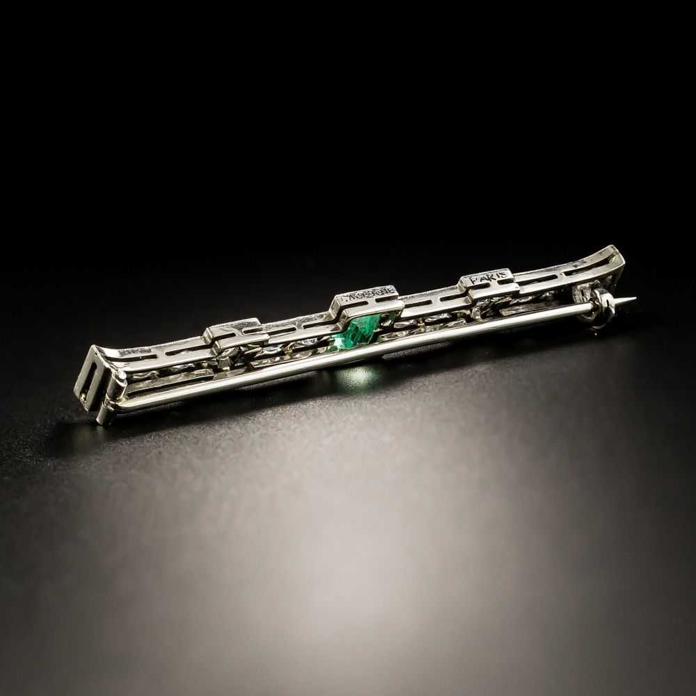 Lacloche Frères Art Deco Emerald and Diamond Bar … - image 2
