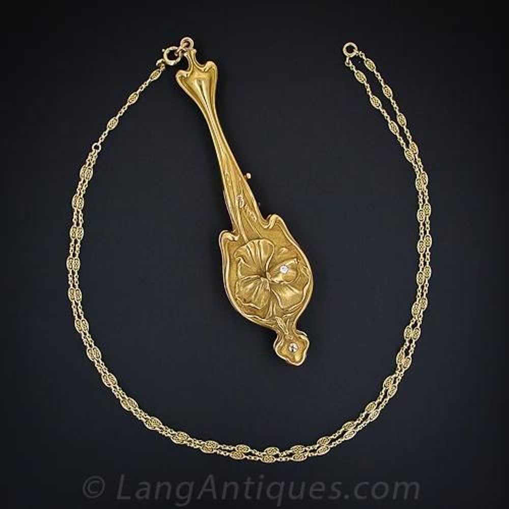 Exquisite Art Nouveau Lorgnette and Chain - image 2