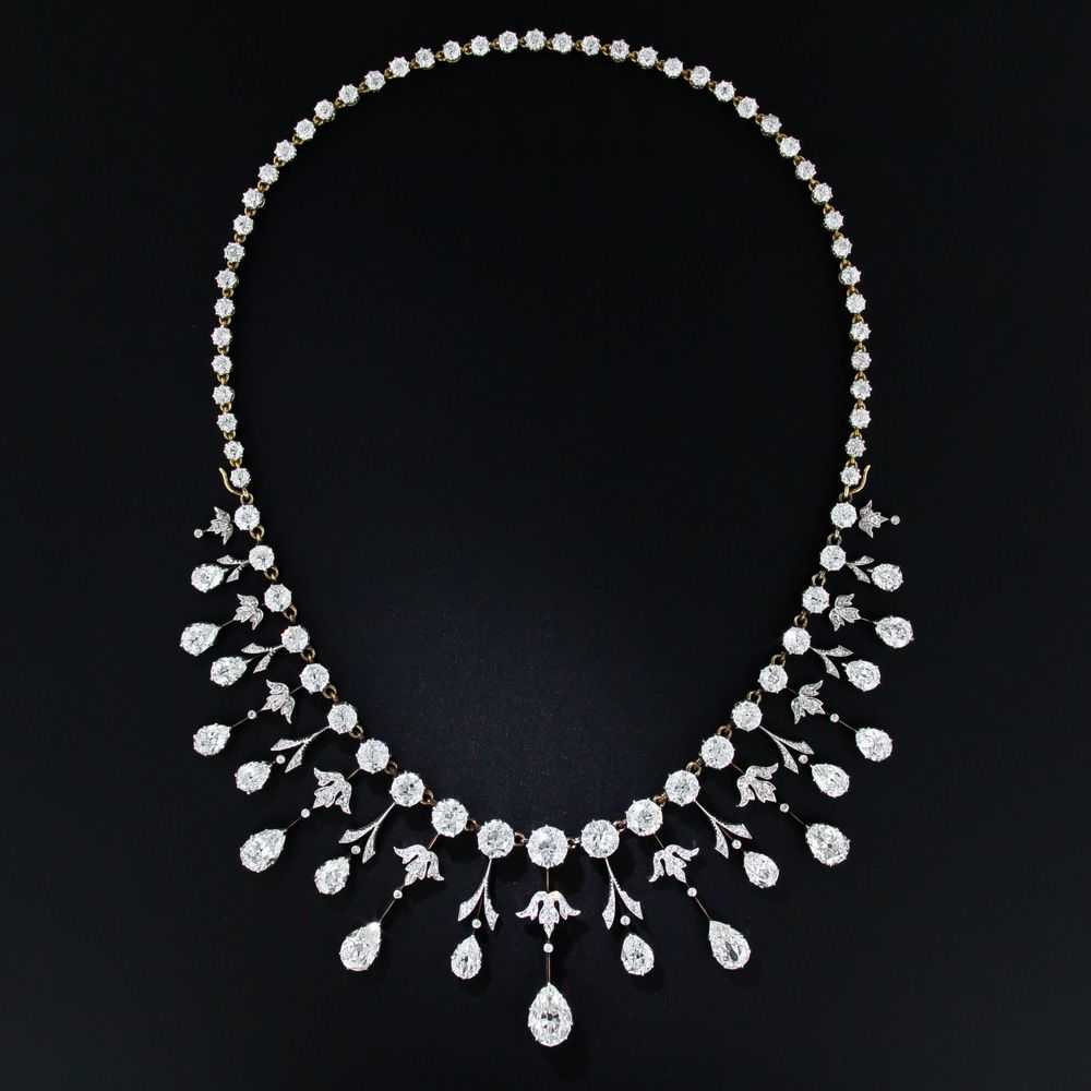 Extraordinary Edwardian Diamond Fringe Necklace - image 2