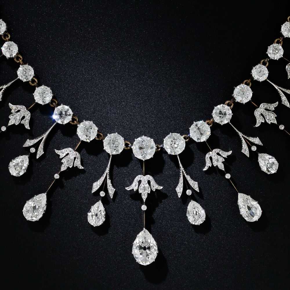 Extraordinary Edwardian Diamond Fringe Necklace - image 3