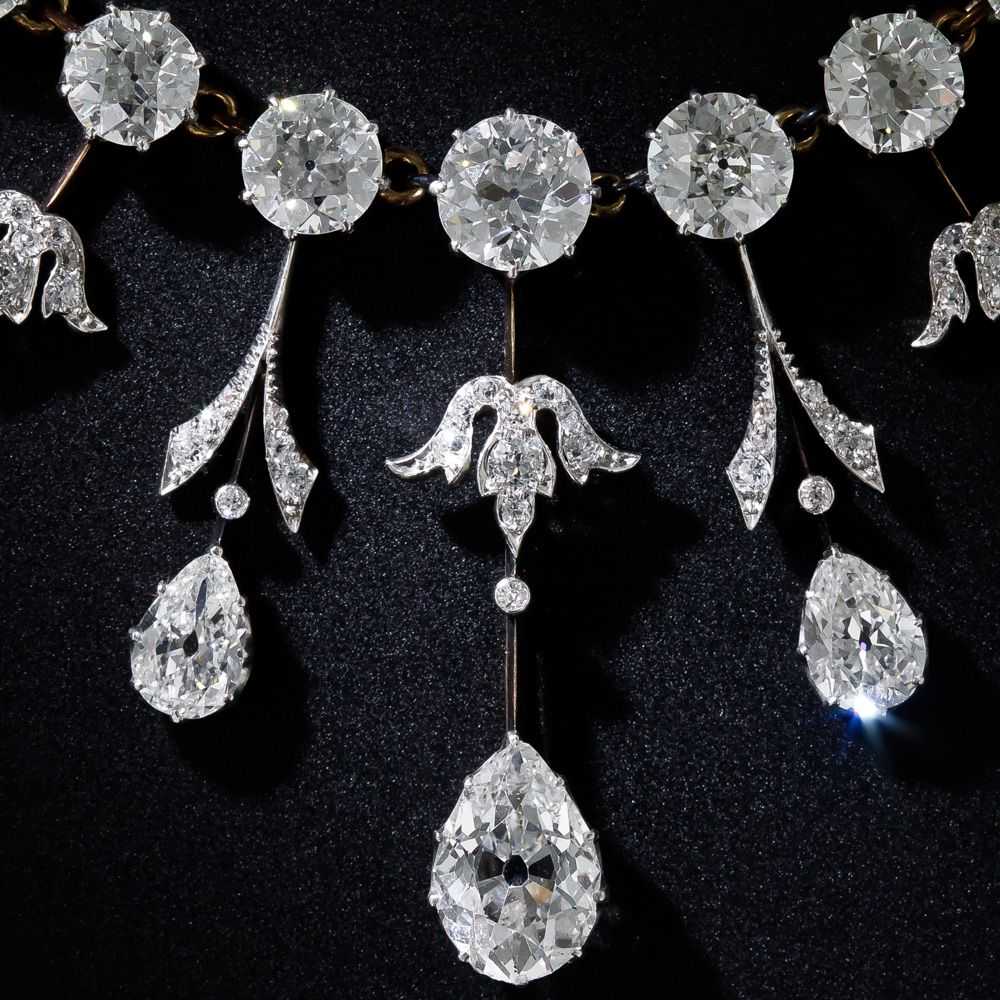 Extraordinary Edwardian Diamond Fringe Necklace - image 4