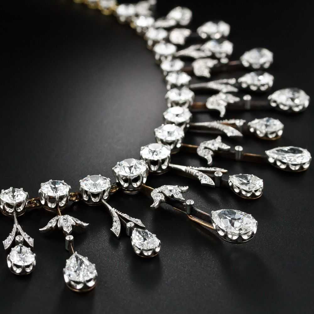 Extraordinary Edwardian Diamond Fringe Necklace - image 5