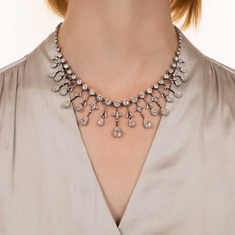 Extraordinary Edwardian Diamond Fringe Necklace - image 7